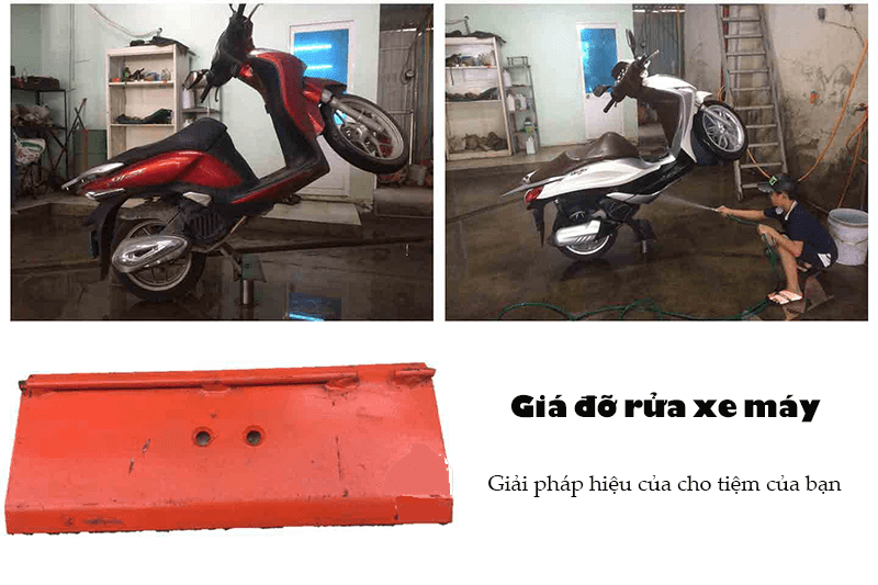 giá đỡ rửa xe máy